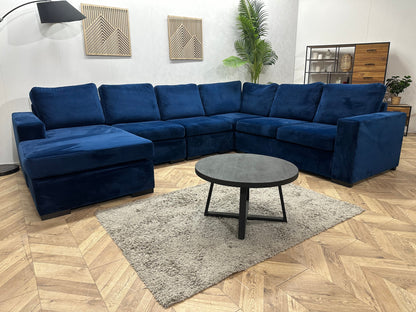 Blauwe Velvet U Zetel ~ Meerdere Opstellingen