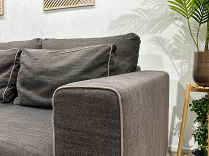 Villa One Grijze 3-Zits Zetel ~ Losse Kussens Met Afneembare Hoezen
