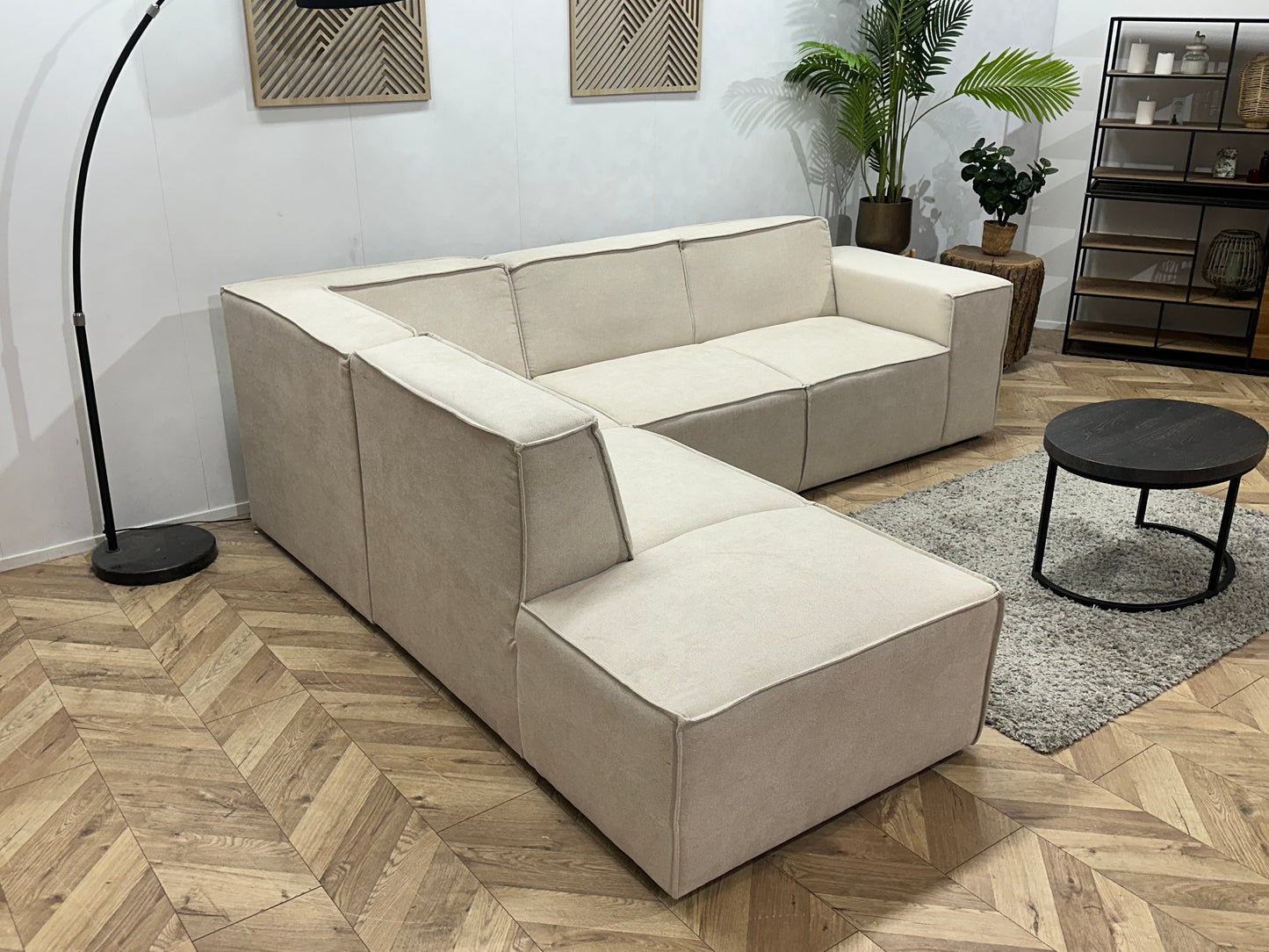 !Showroommodel! Crème Suède Stoffen Hoekzetel