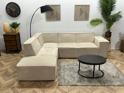 !Showroommodel! Crème Suède Stoffen Hoekzetel