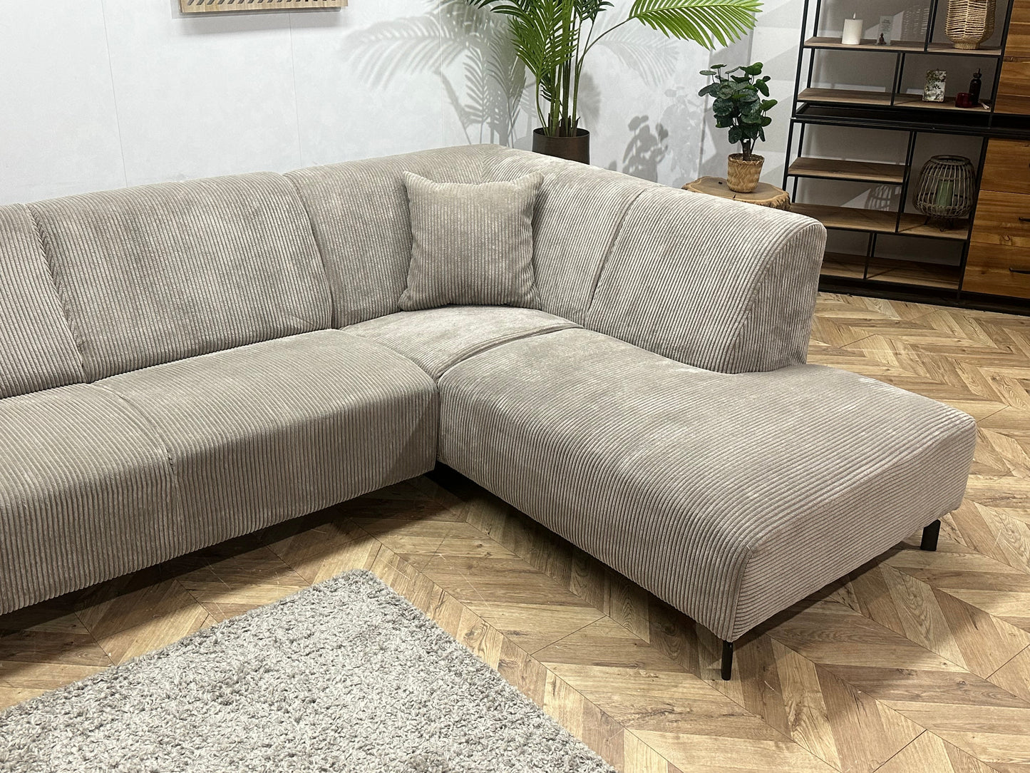 !Showroommodel! Licht Bruine Ribstof Hoekzetel
