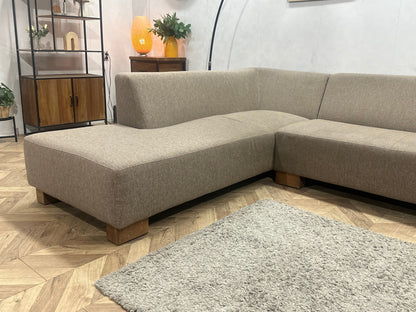 Goossens Beige Hoekzetel ~ Vaste Kussens
