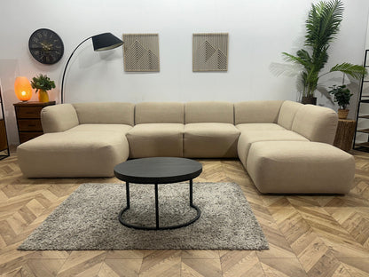 !Showroommodel! Beige Bouclé Stoffen U Zetel