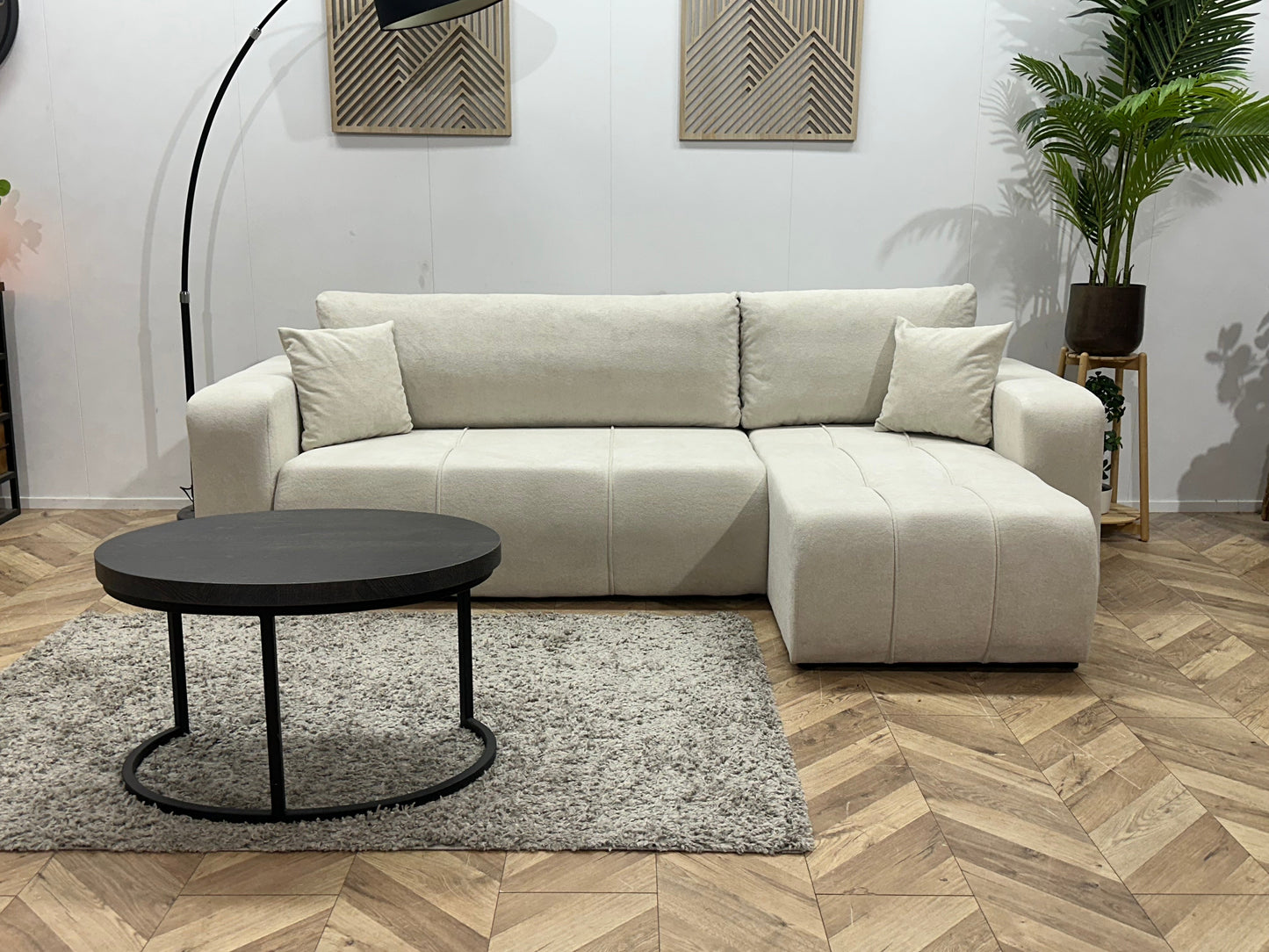 !Showroommodel! Witte Velvet Hoekzetel