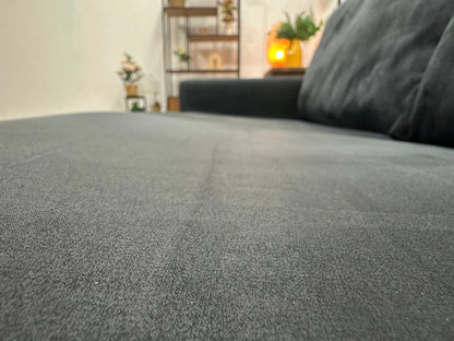 Zwarte Velvet 2.5-Zits Zetel ~ Losse Kussens Met Afneembare Hoezen