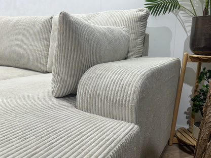 !Showroommodel! Witte/Crème Ribstof U Zetel