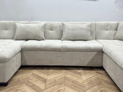 !Showroommodel! Witte Ribstof U Zetel