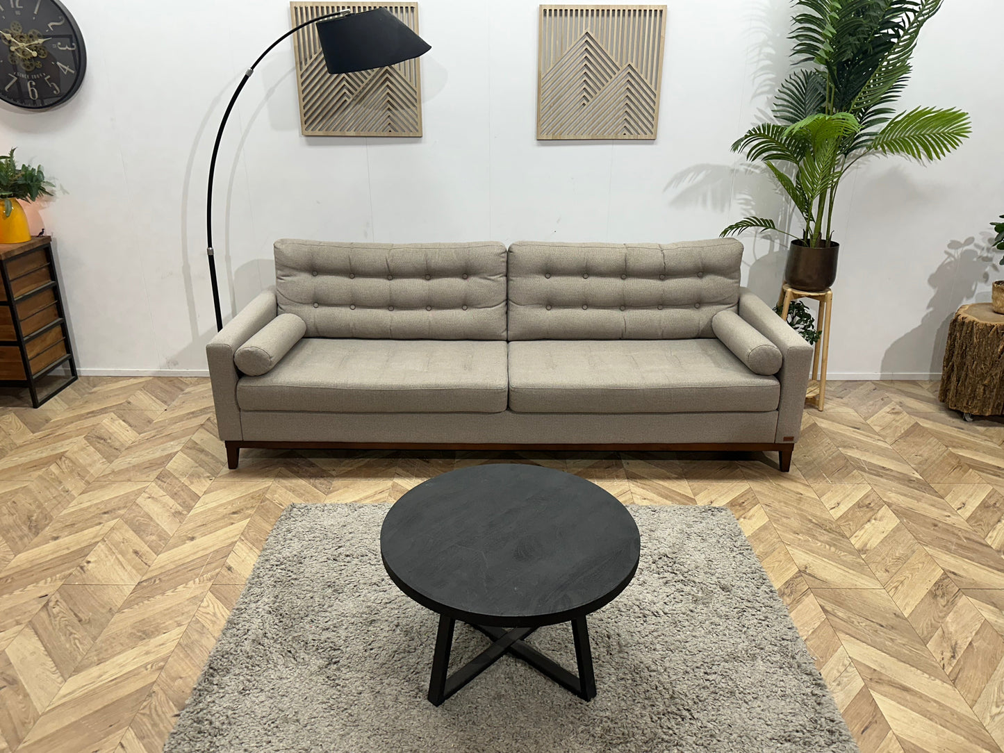X5 Home Beige/Grijze 2.5-Zits Zetel ~ Losse Kussens Met Afneembare Hoezen