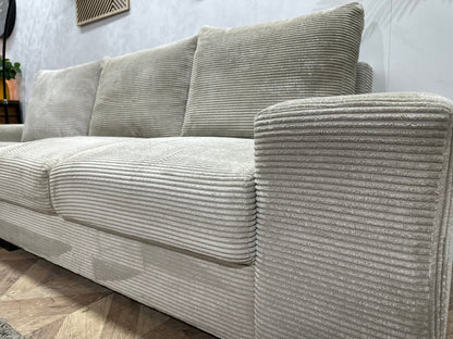 Witte Ribstof Hoekzetel ~ Losse Rugkussens Met Afneembare Hoezen