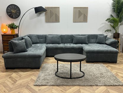 !Showroommodel! Blauwe Ribstof U Zetel