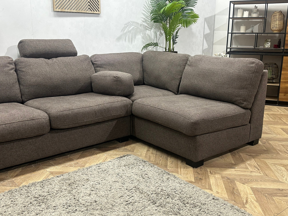 Taupe Hoekzetel ~ Losse Kussens Met Afneembare Hoezen