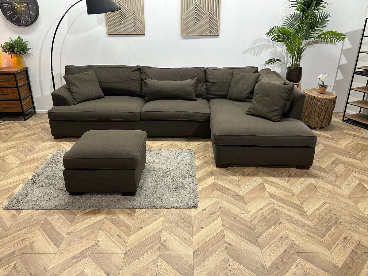 Bruine Hoekzetel Inc Hocker ~ Losse Kussens Met Afneembare Hoezen