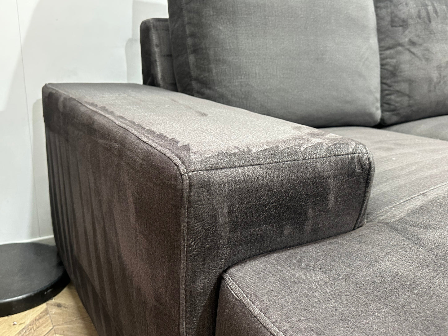 Antraciet Velvet U Zetel ~ Losse Rugkussens Met Afneembare Hoezen