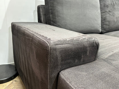 Antraciet Velvet U Zetel ~ Losse Rugkussens Met Afneembare Hoezen