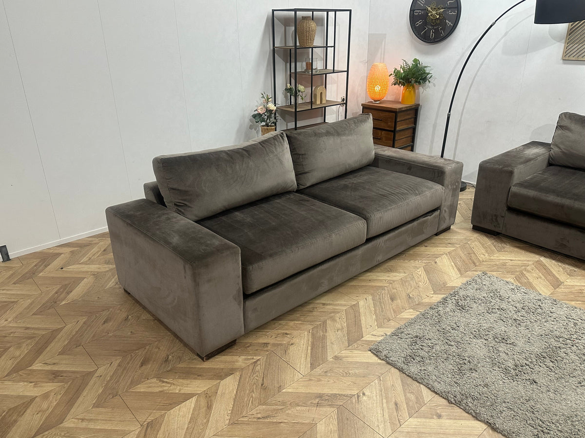 Bruine Velvet Zetels Set ~ Losse Kussens Met Afneembare Hoezen