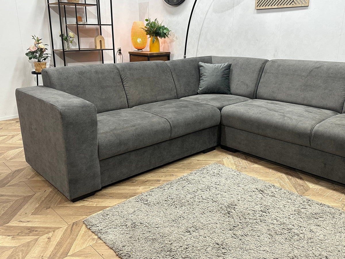!Showroommodel! Grijze Velvet Hoekzetel