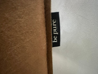 Be Pure Cognac Bruine Suède Stoffen 3-Zits Zetel ~ Losse Kussens Met Afneembare Hoezen
