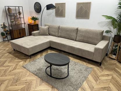 !Showroommodel! Licht Bruine Ribstof Hoekzetel