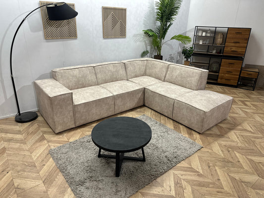 !Showroommodel! Crème Suède Stoffen Hoekzetel