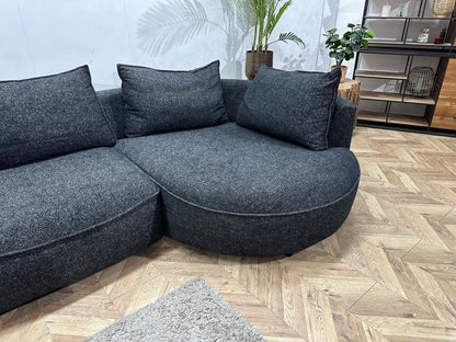 Antraciet Stoffen Hoekzetel ~ Losse Rugkussens Met Afneembare Hoezen