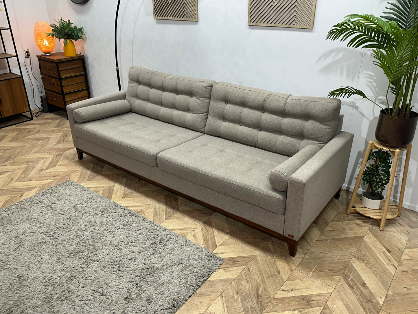 X5 Home Beige/Grijze 2.5-Zits Zetel ~ Losse Kussens Met Afneembare Hoezen