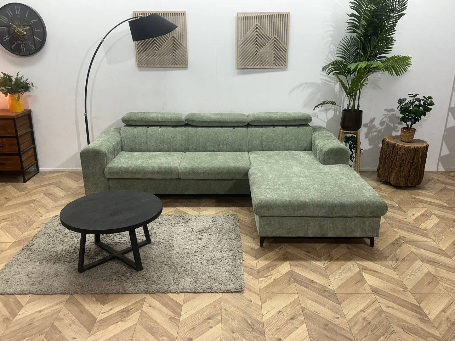 !Showroommodel! Groene Cremona Hoekzetel ~ Verstelbare Hoofdsteunen