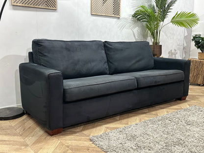 Zwarte Velvet 2.5-Zits Zetel ~ Losse Kussens Met Afneembare Hoezen