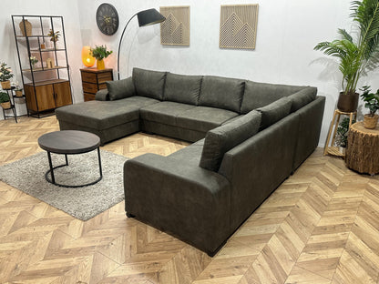 !Showroommodel! Antraciet Suède Stoffen U Zetel
