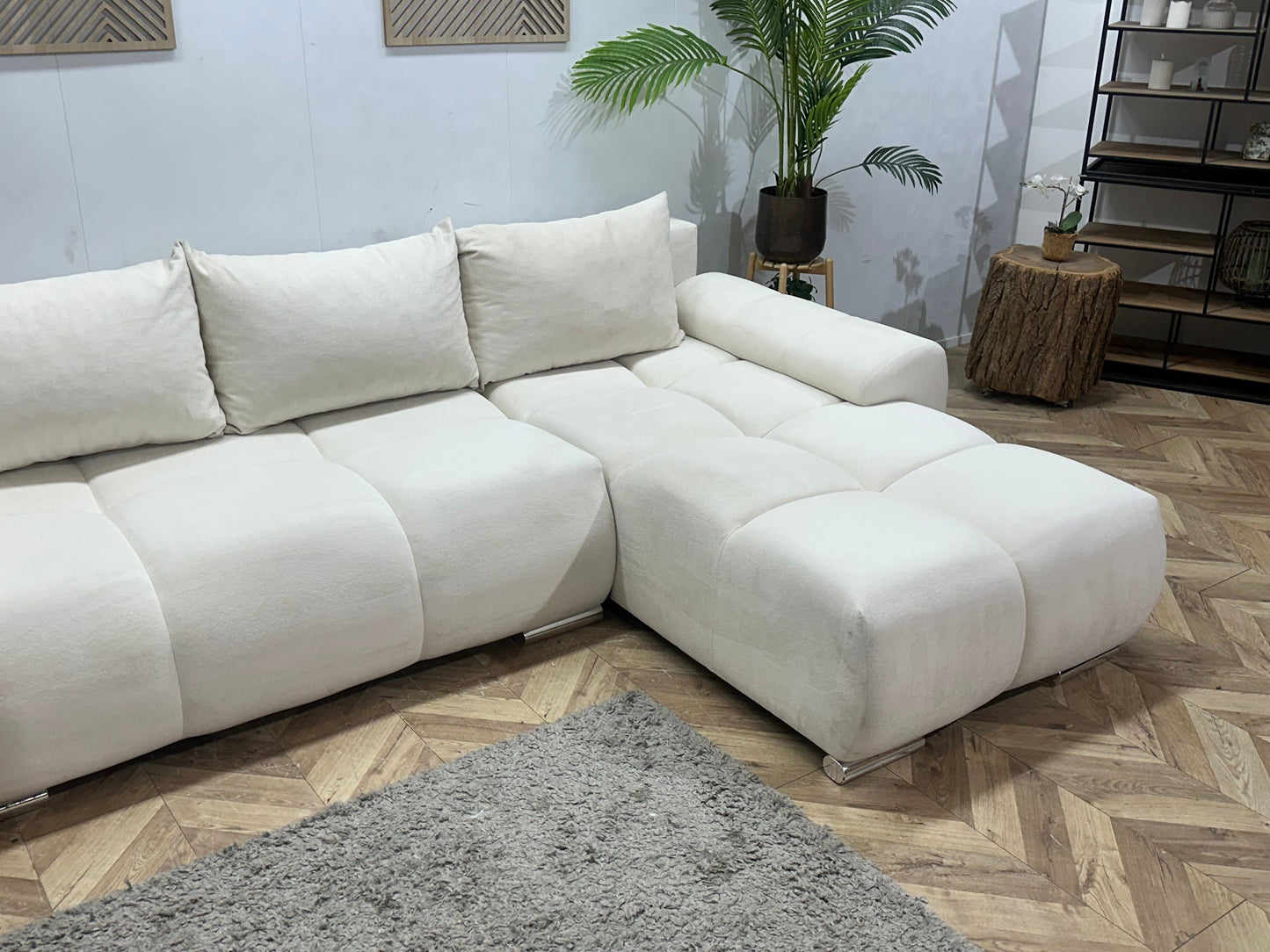 !Showroommodel! Witte Velvet Hoekzetel