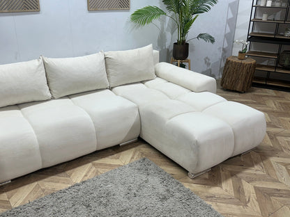 !Showroommodel! Witte Velvet Hoekzetel