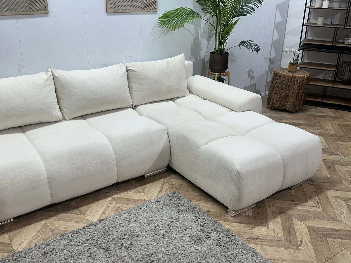 !Showroommodel! Witte Velvet Hoekzetel