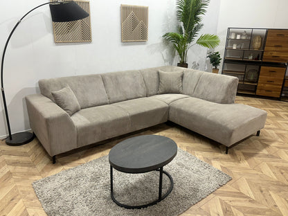 !Showroommodel! Licht Bruine Ribstof Hoekzetel
