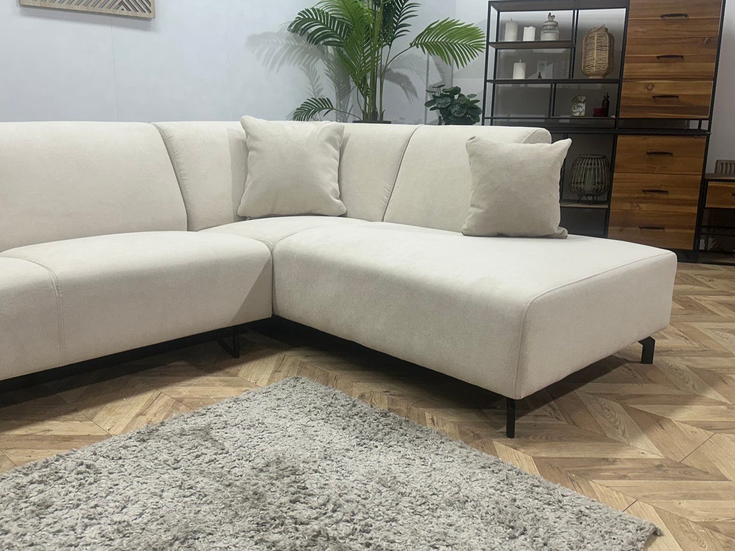 !Showroommodel! Crème Suède Stoffen Hoekzetel