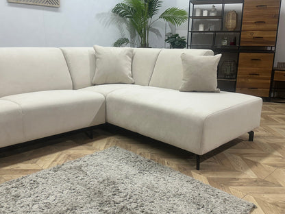 !Showroommodel! Crème Suède Stoffen Hoekzetel