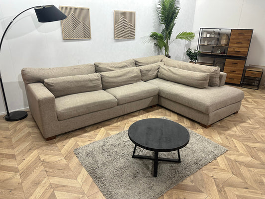 Beige Hoekzetel ~ Losse Kussens Met Afneembare Hoezen