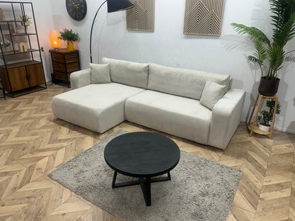 !Showroommodel! Witte Ribstof Hoekzetel