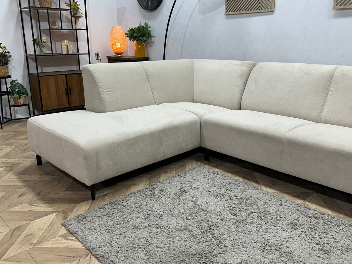 !Showroommodel! Crème Suède Stoffen Hoekzetel