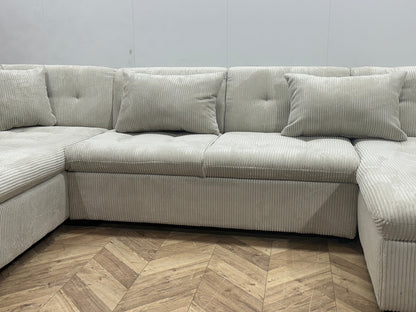 !Showroommodel! Witte Ribstof U Zetel