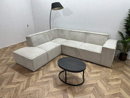 !Showroommodel! Witte Ribstof Hoekzetel