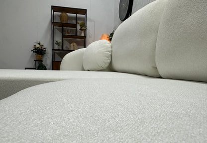 !Showroommodel! Witte Velvet Hoekzetel ~ Slaapfunctie
