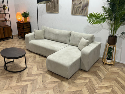 !Showroommodel! Witte Ribstof Hoekzetel