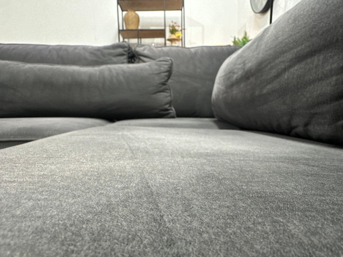 Antraciet Velvet Hoekzetel ~ Losse Kussens Met Afneembare Hoezen