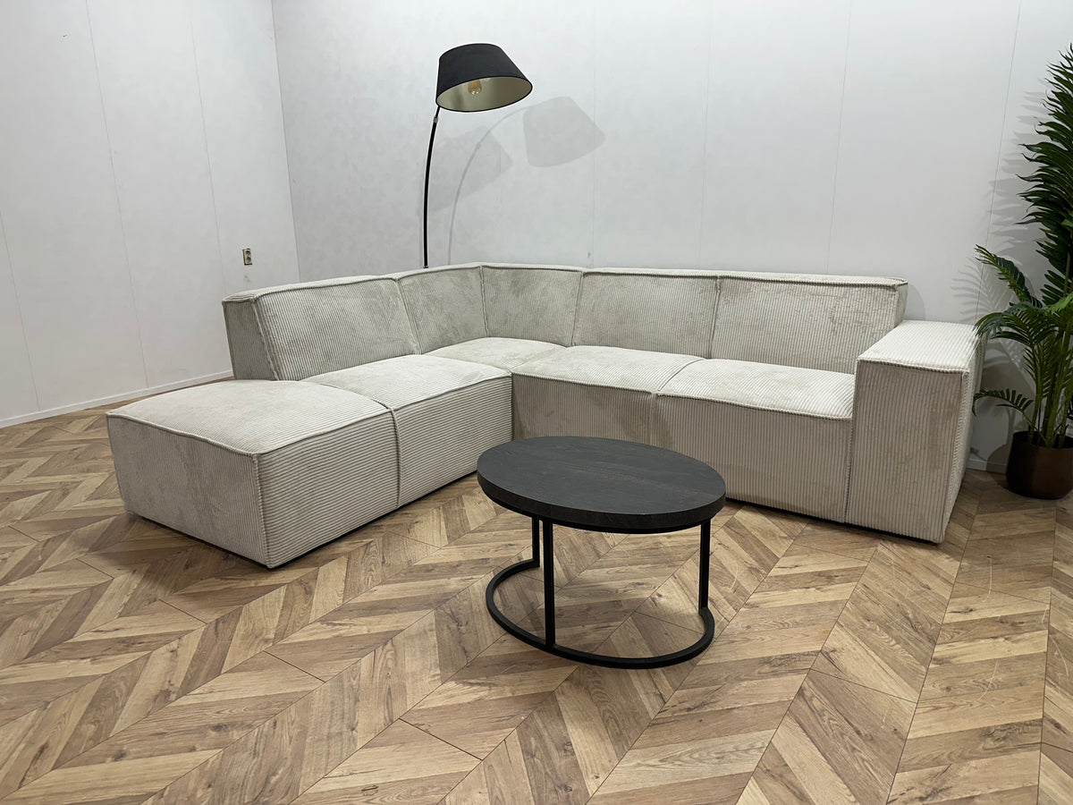 !Showroommodel! Witte Ribstof Hoekzetel