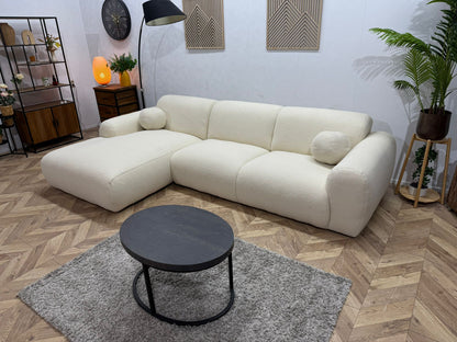 !Showroommodel! Crème Bouclé Hoekzetel