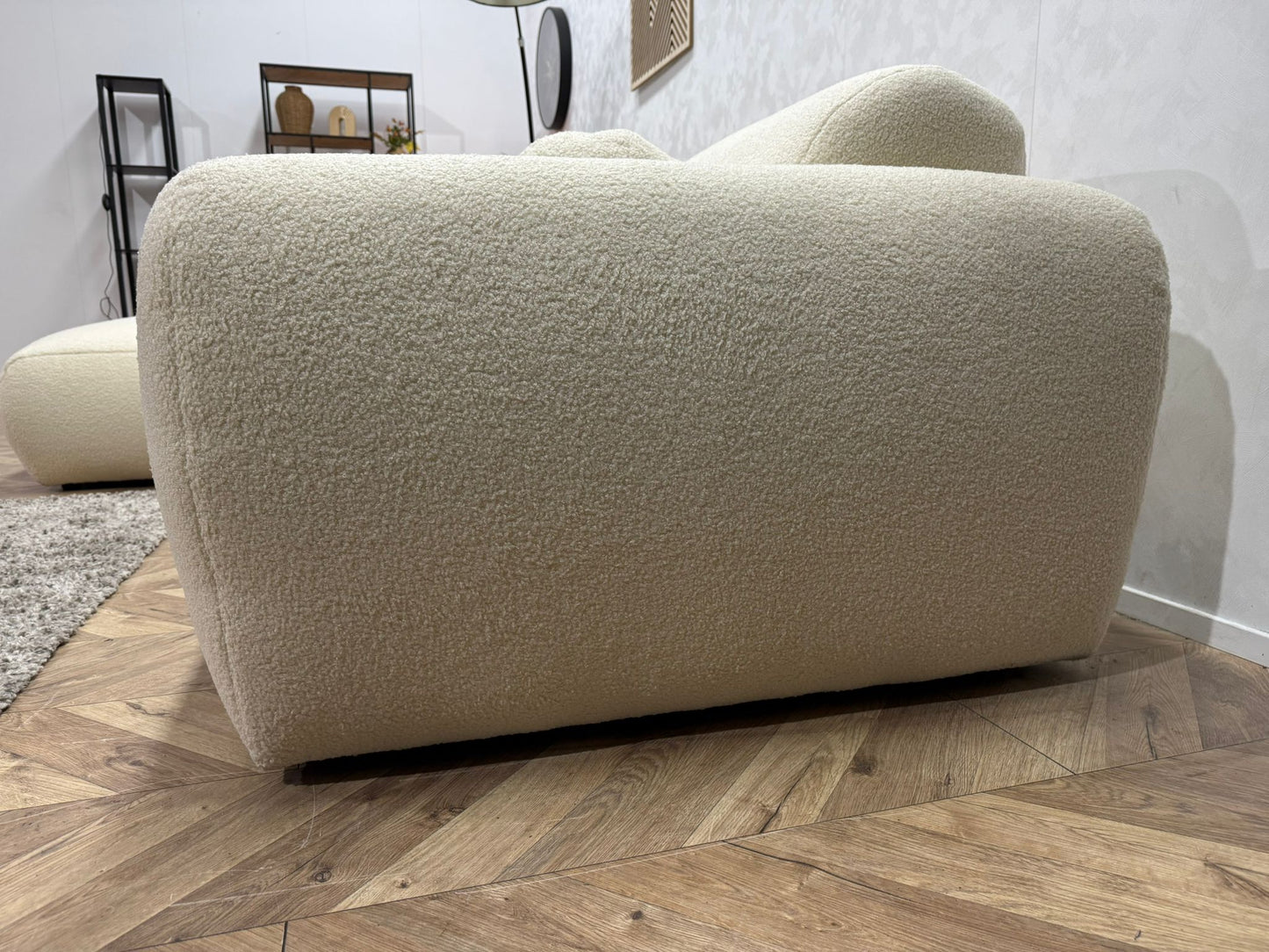 !Showroommodel! Crème Bouclé Hoekzetel