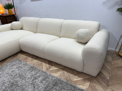 !Showroommodel! Crème Bouclé Hoekzetel