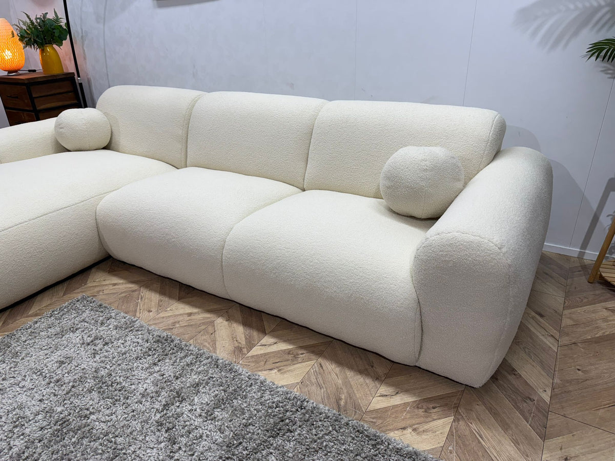!Showroommodel! Crème Bouclé Hoekzetel