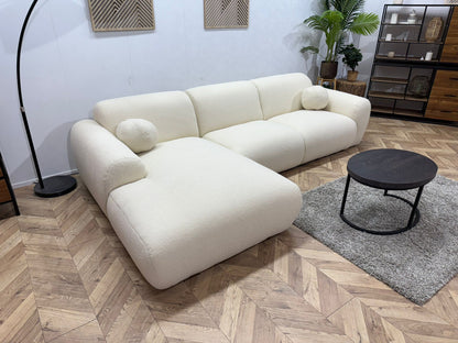 !Showroommodel! Crème Bouclé Hoekzetel