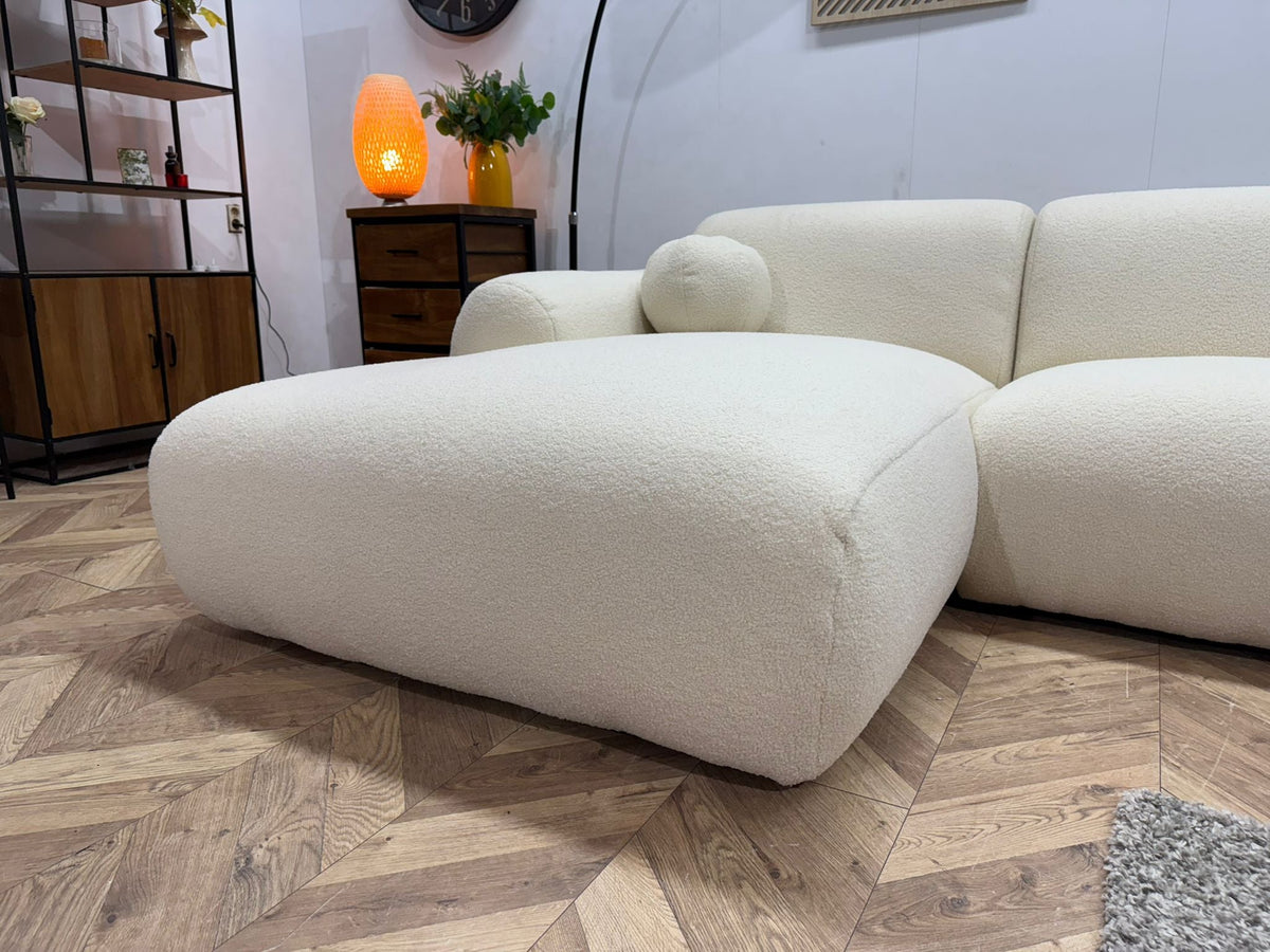 !Showroommodel! Crème Bouclé Hoekzetel