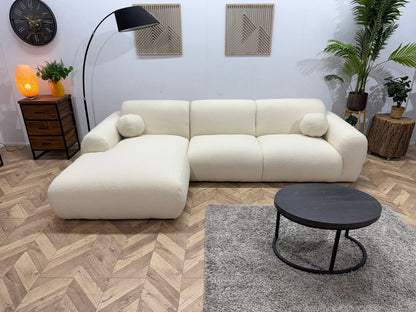 !Showroommodel! Crème Bouclé Hoekzetel
